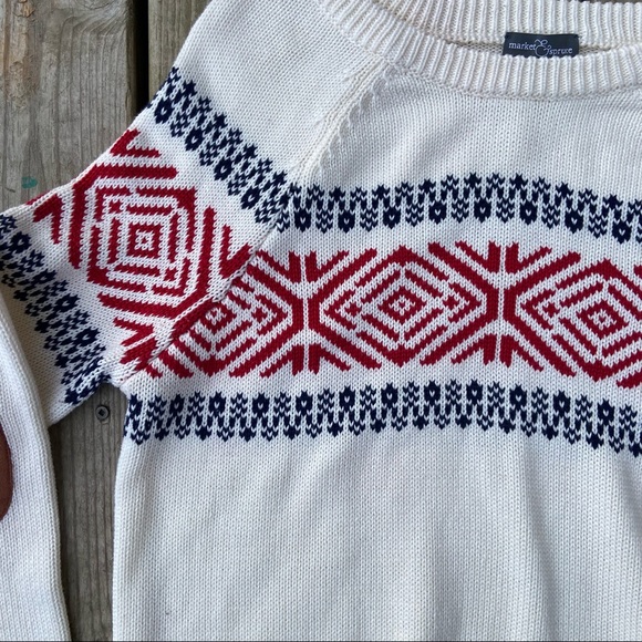 Market & Spruce fair isle elbow patch sweater Stitch Fix - Picture 3 of 8